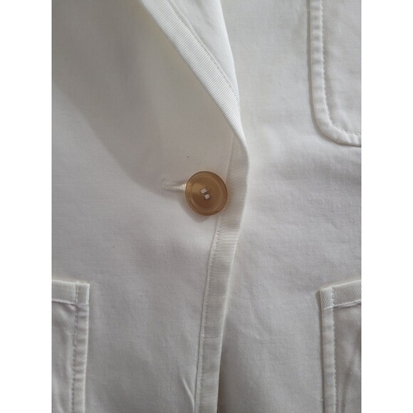 Hilfiger Collection Blazer Sz 8 White Cotton Silk Italy Runway Jacket NWT $468* - Picture 5 of 16